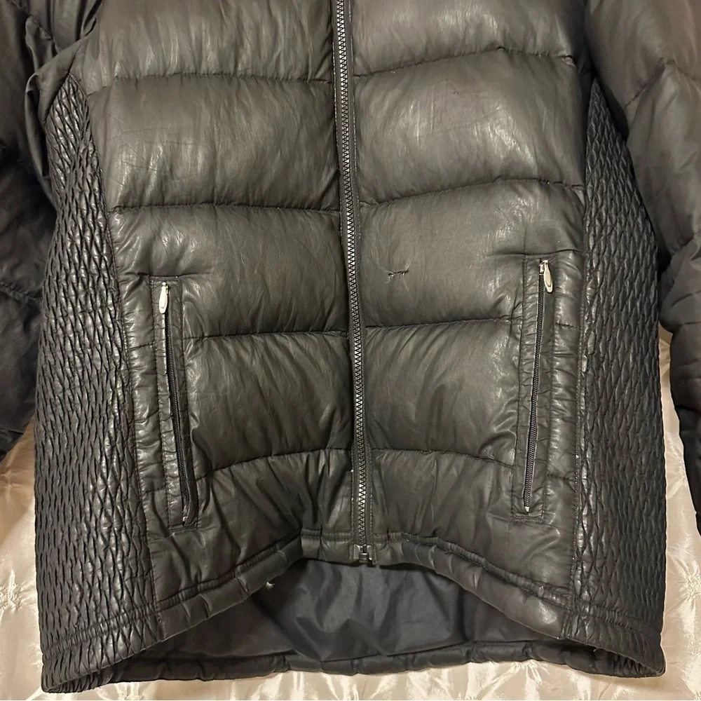 The North Fact Black Quilted 550 Goose Down Puffer Coat Jacket Winter Vintage